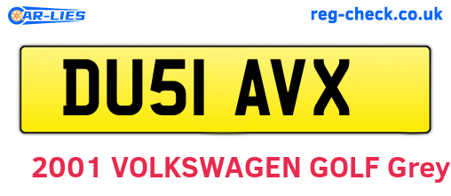 DU51AVX are the vehicle registration plates.