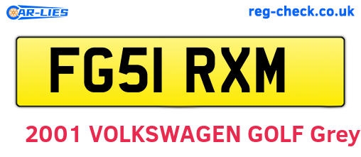 FG51RXM are the vehicle registration plates.