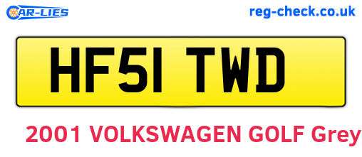 HF51TWD are the vehicle registration plates.