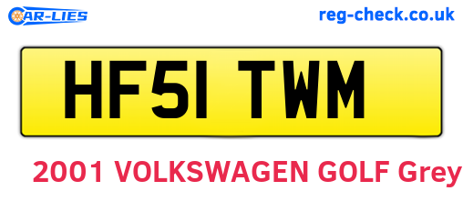 HF51TWM are the vehicle registration plates.