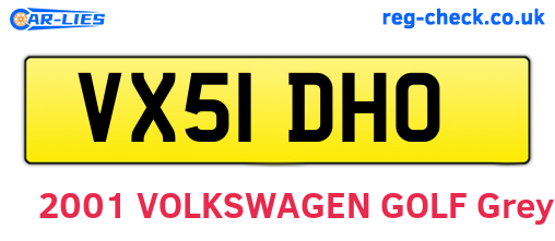 VX51DHO are the vehicle registration plates.