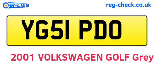 YG51PDO are the vehicle registration plates.