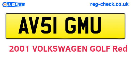 AV51GMU are the vehicle registration plates.