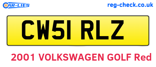 CW51RLZ are the vehicle registration plates.
