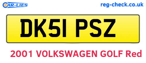 DK51PSZ are the vehicle registration plates.
