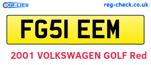 FG51EEM are the vehicle registration plates.