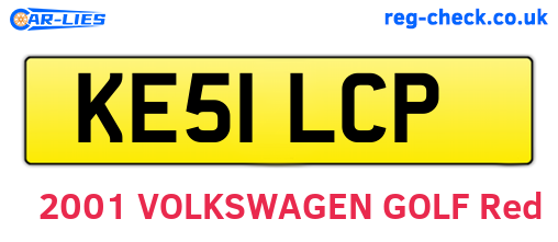 KE51LCP are the vehicle registration plates.