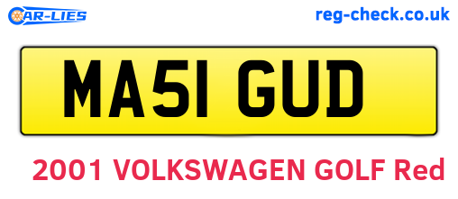 MA51GUD are the vehicle registration plates.