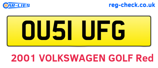 OU51UFG are the vehicle registration plates.
