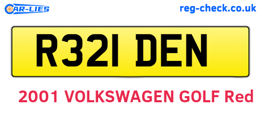 R321DEN are the vehicle registration plates.