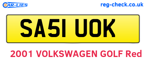SA51UOK are the vehicle registration plates.