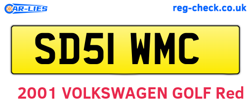 SD51WMC are the vehicle registration plates.