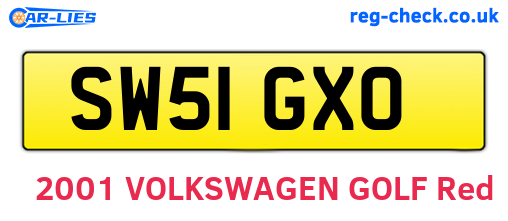SW51GXO are the vehicle registration plates.
