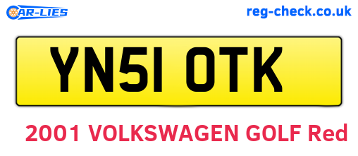 YN51OTK are the vehicle registration plates.