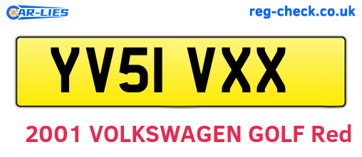 YV51VXX are the vehicle registration plates.