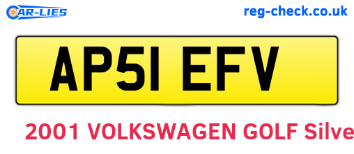 AP51EFV are the vehicle registration plates.