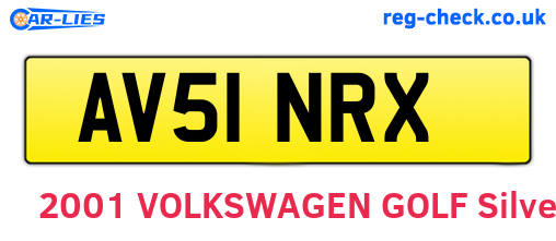 AV51NRX are the vehicle registration plates.