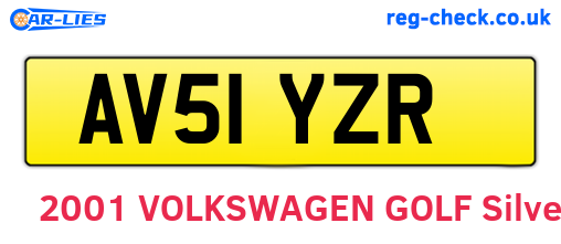AV51YZR are the vehicle registration plates.