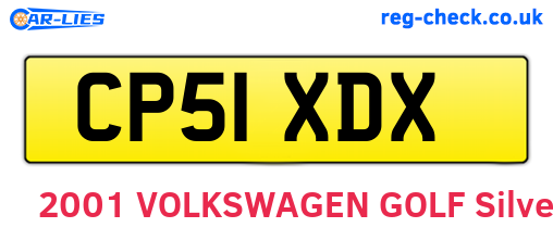 CP51XDX are the vehicle registration plates.