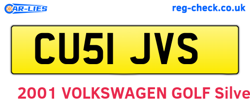 CU51JVS are the vehicle registration plates.