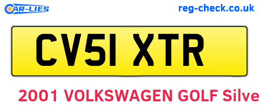 CV51XTR are the vehicle registration plates.