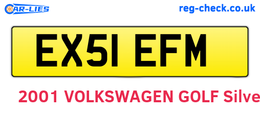 EX51EFM are the vehicle registration plates.