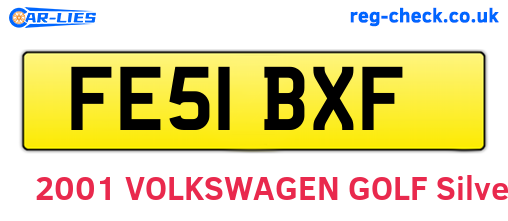 FE51BXF are the vehicle registration plates.