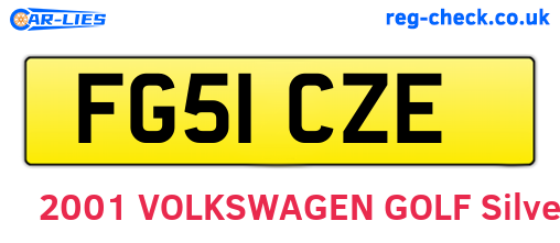 FG51CZE are the vehicle registration plates.