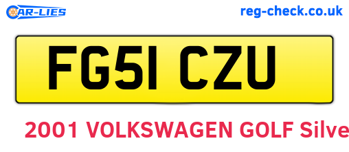 FG51CZU are the vehicle registration plates.