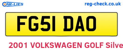 FG51DAO are the vehicle registration plates.