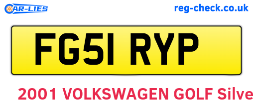 FG51RYP are the vehicle registration plates.