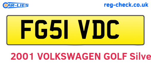 FG51VDC are the vehicle registration plates.