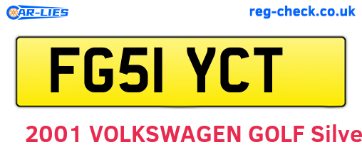 FG51YCT are the vehicle registration plates.