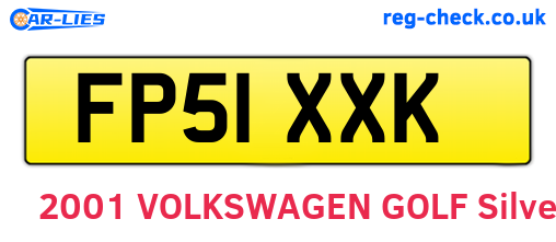 FP51XXK are the vehicle registration plates.