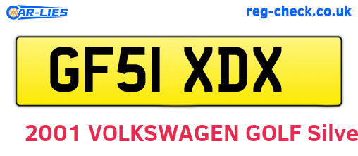 GF51XDX are the vehicle registration plates.