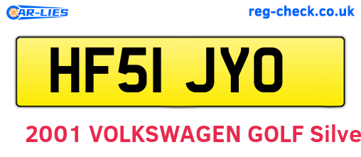 HF51JYO are the vehicle registration plates.