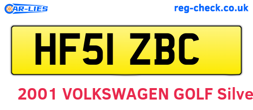HF51ZBC are the vehicle registration plates.