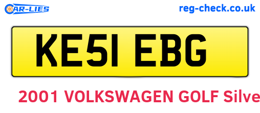 KE51EBG are the vehicle registration plates.
