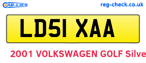 LD51XAA are the vehicle registration plates.