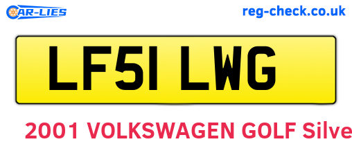 LF51LWG are the vehicle registration plates.
