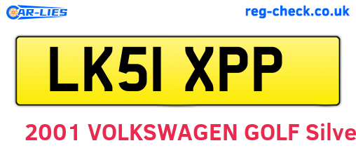 LK51XPP are the vehicle registration plates.