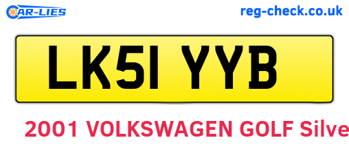 LK51YYB are the vehicle registration plates.
