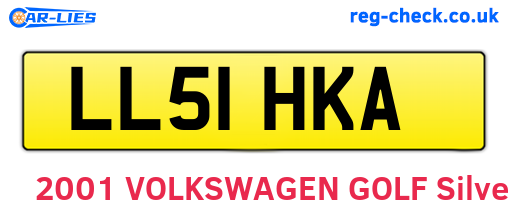 LL51HKA are the vehicle registration plates.