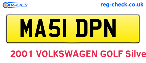 MA51DPN are the vehicle registration plates.