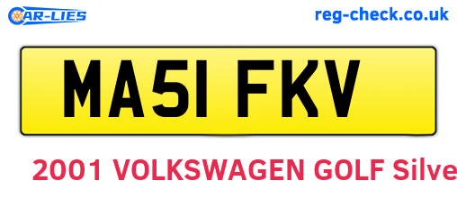 MA51FKV are the vehicle registration plates.