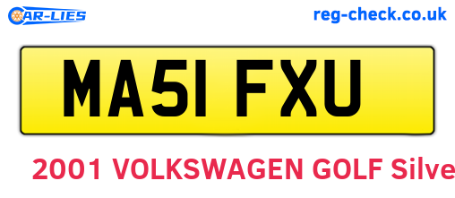 MA51FXU are the vehicle registration plates.