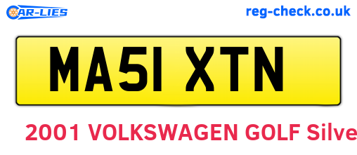 MA51XTN are the vehicle registration plates.