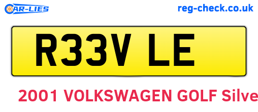 R33VLE are the vehicle registration plates.