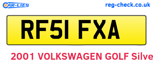 RF51FXA are the vehicle registration plates.