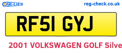 RF51GYJ are the vehicle registration plates.